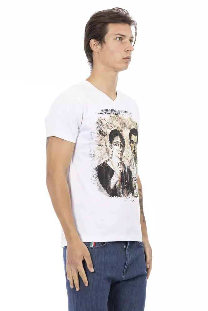 Trussardi Action Weißes Baumwoll-T-Shirt für Herren