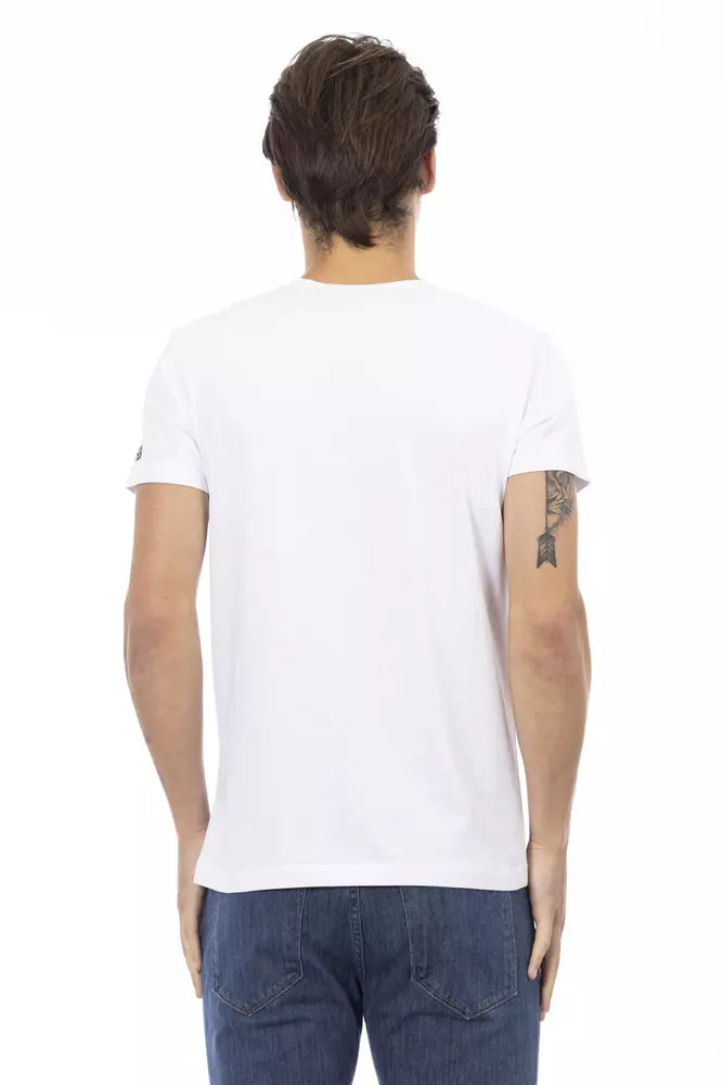 Trussardi Action Weißes Baumwoll-T-Shirt für Herren