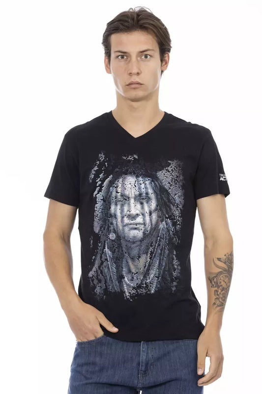 Trussardi Action Herren-T-Shirt aus schwarzer Baumwolle