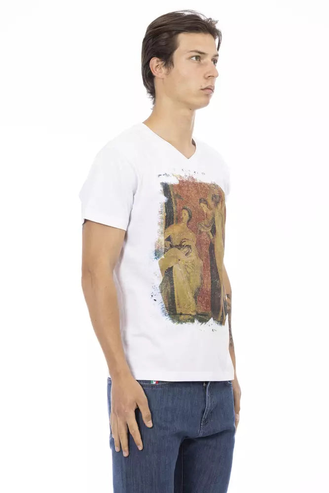 Trussardi Action Weißes Baumwoll-T-Shirt für Herren