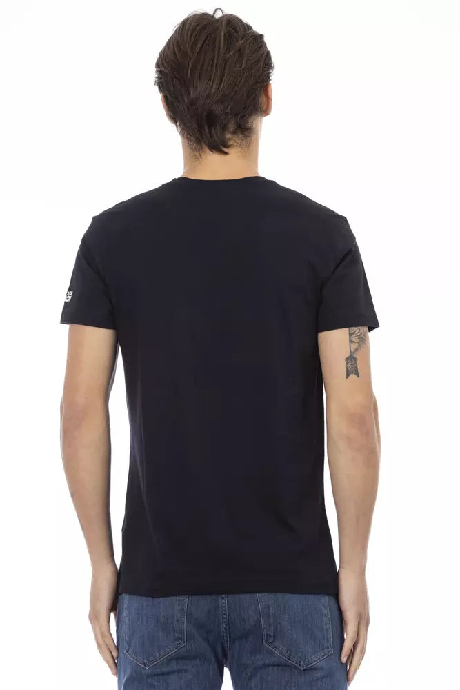 Trussardi Action Herren-T-Shirt aus schwarzer Baumwolle