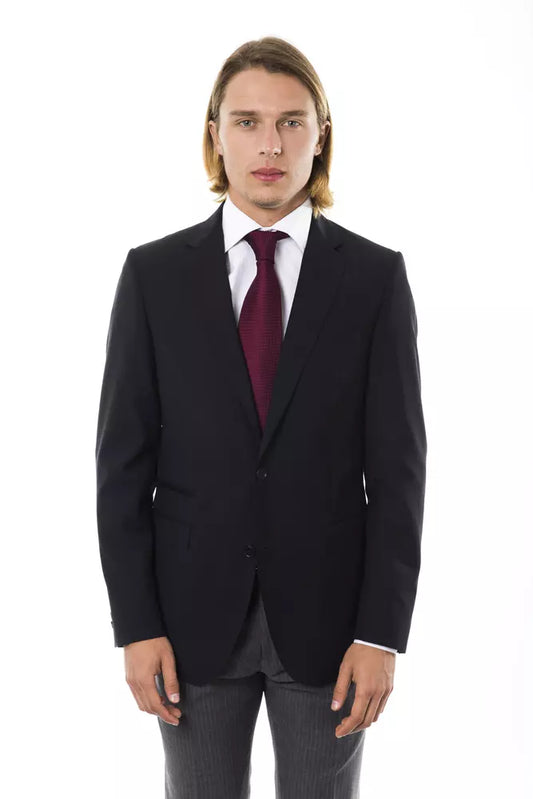 Uomotaliani Schwarzer Wollblazer für Herren