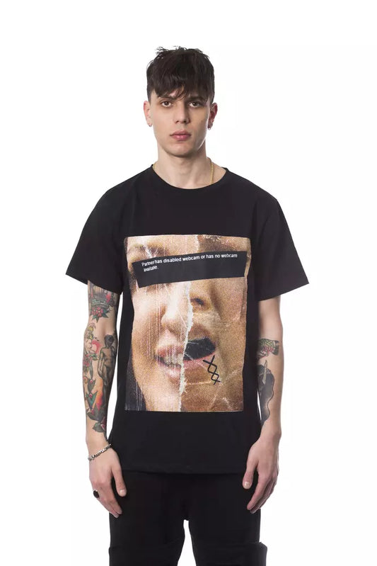Nicolo Tonetto Schwarzes Herren-T-Shirt aus Baumwolle