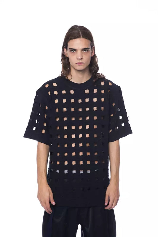 Nicolo Tonetto Schwarzes Herren-T-Shirt aus Baumwolle