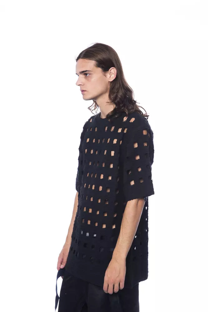 Nicolo Tonetto Schwarzes Herren-T-Shirt aus Baumwolle