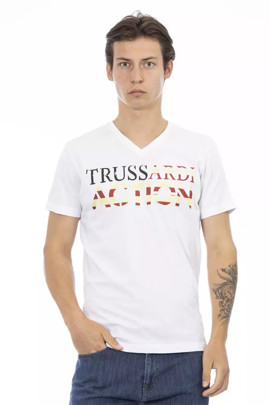 Trussardi Action Weißes Baumwoll-T-Shirt für Herren