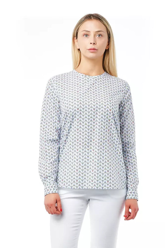 Bagutta Weiße Baumwollbluse für Damen mit Totenkopf-Print