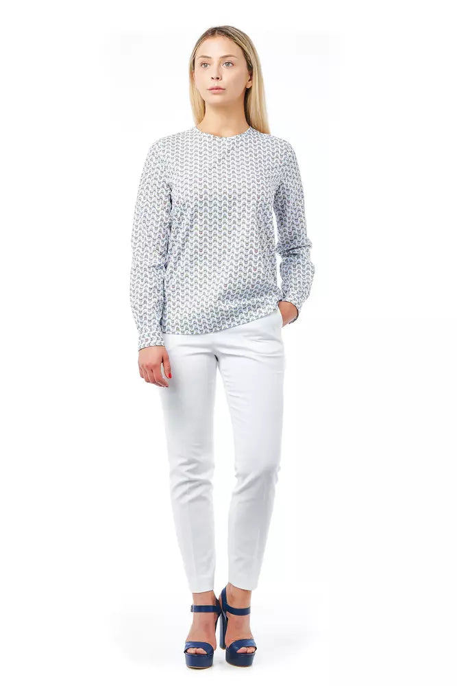 Bagutta Weiße Baumwollbluse für Damen mit Totenkopf-Print