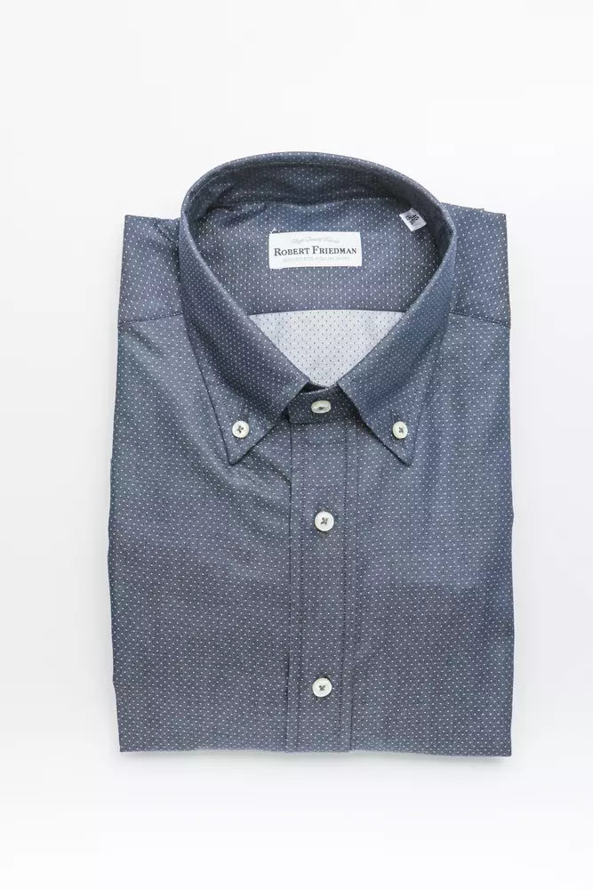 Robert Friedman Herrenhemd aus blauer Baumwolle