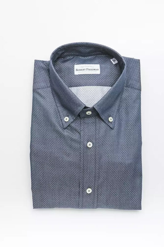 Robert Friedman Herrenhemd aus blauer Baumwolle
