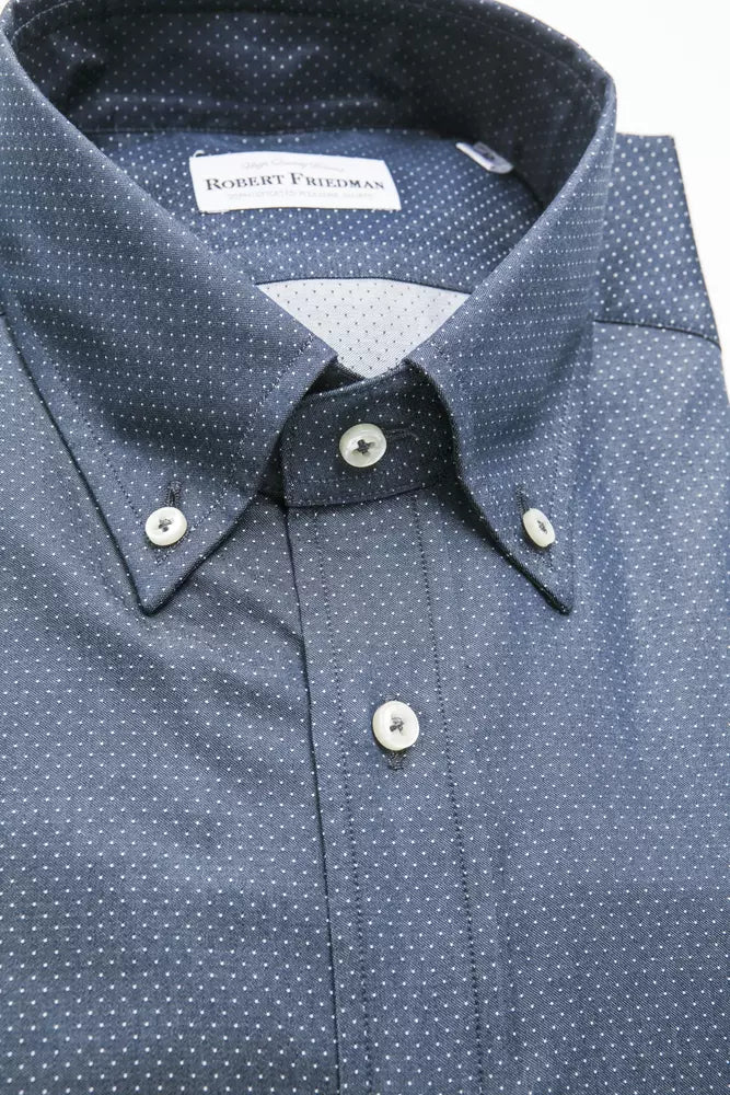 Robert Friedman Herrenhemd aus blauer Baumwolle