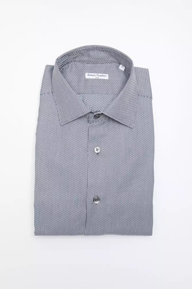 Robert Friedman Herrenhemd aus blauer Baumwolle