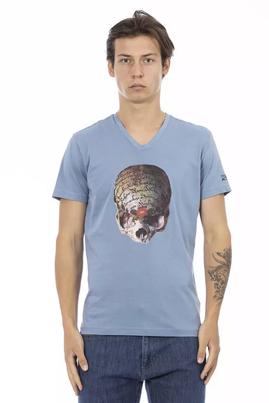 Trussardi Action Hellblaues Herren-T-Shirt aus Baumwolle