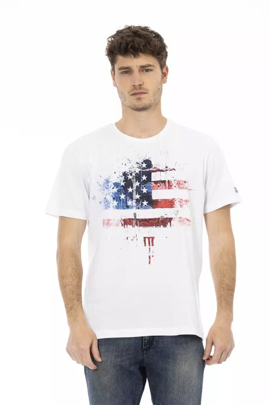 Trussardi Action Weißes Baumwoll-T-Shirt für Herren