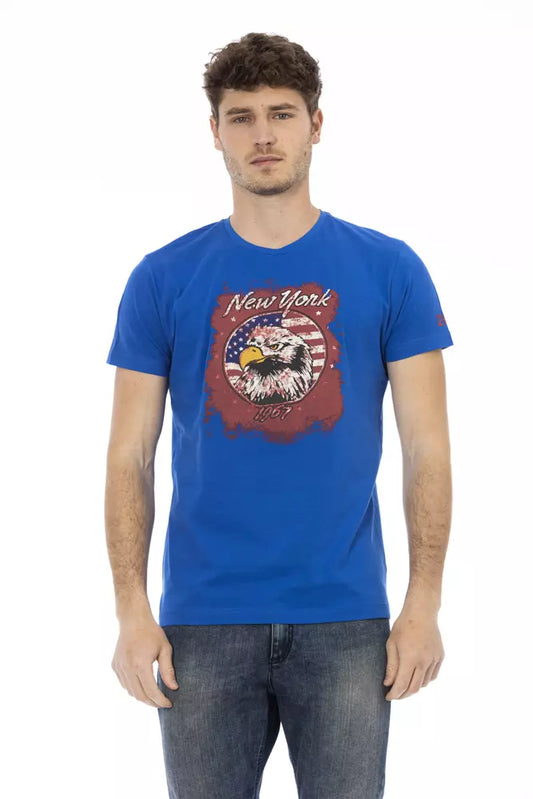 Trussardi Action Herren-T-Shirt aus blauer Baumwolle
