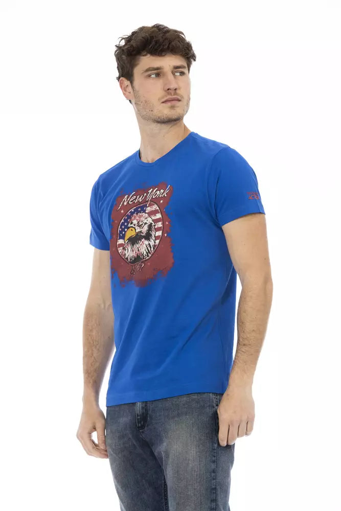 Trussardi Action Herren-T-Shirt aus blauer Baumwolle