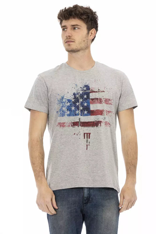 Trussardi Action Graues Baumwoll-T-Shirt für Herren