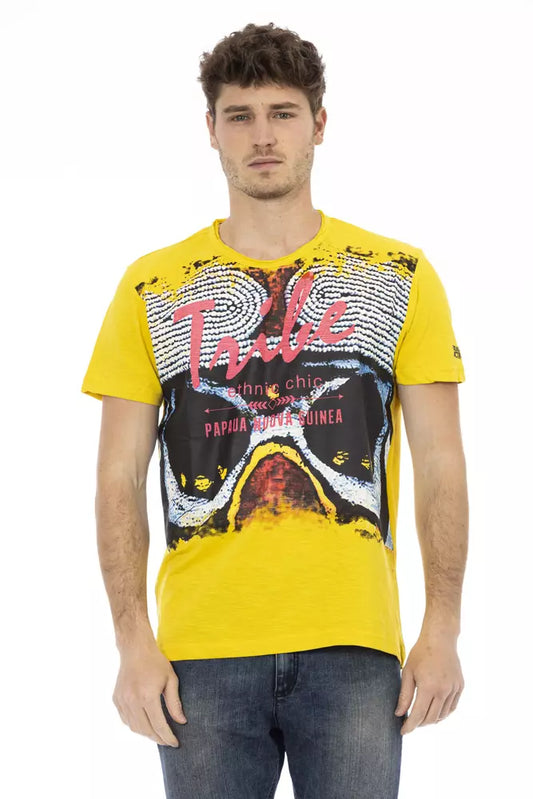Trussardi Action Gelbes Baumwoll-T-Shirt für Herren