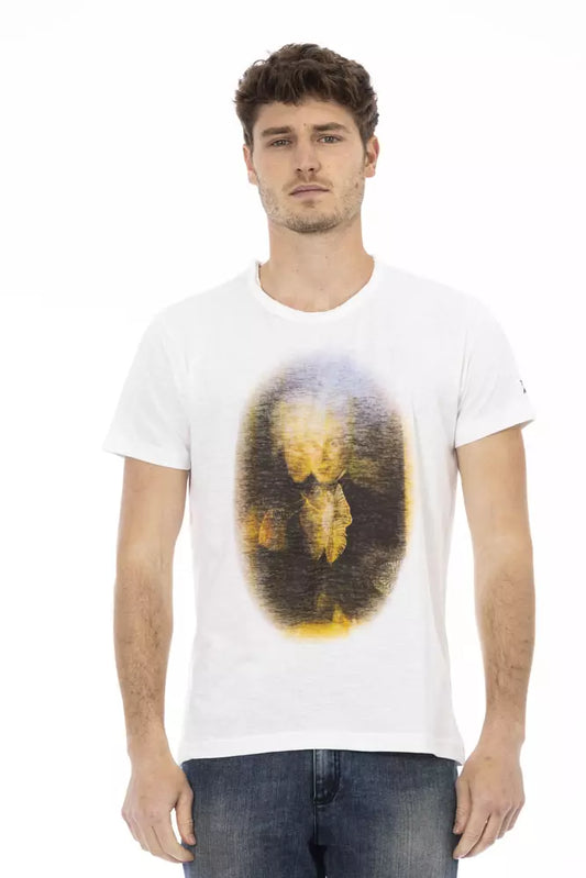 Trussardi Action Weißes Baumwoll-T-Shirt für Herren