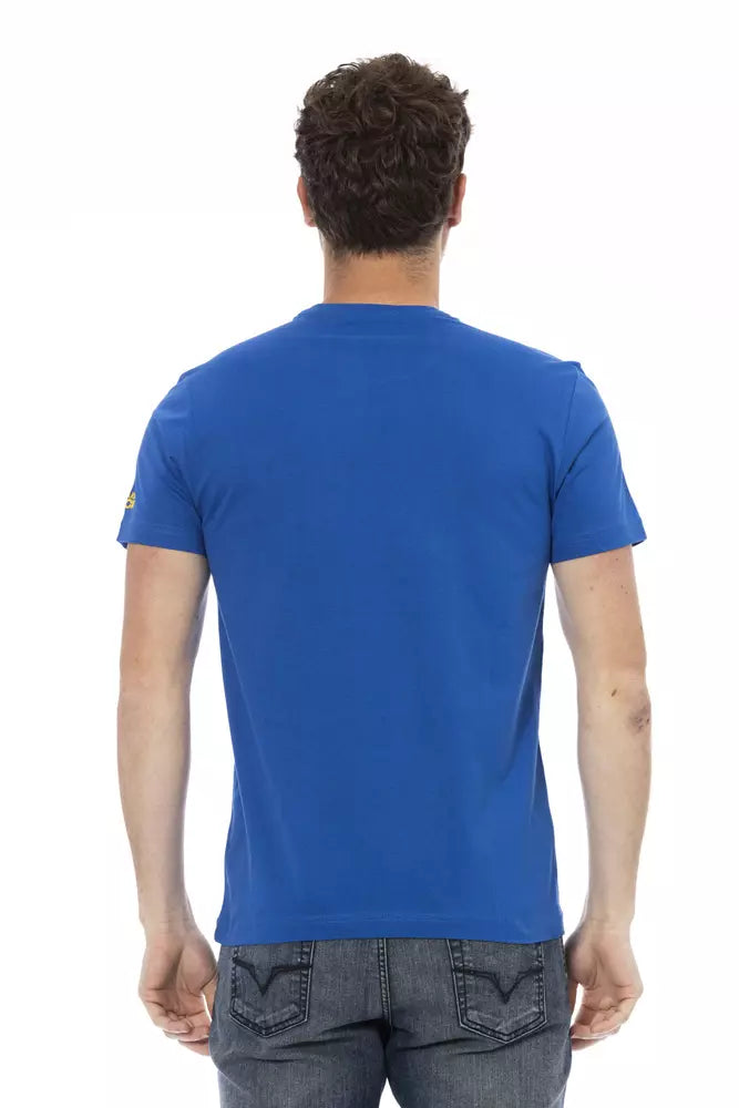 Trussardi Action Blaues Herren-T-Shirt aus Baumwolle