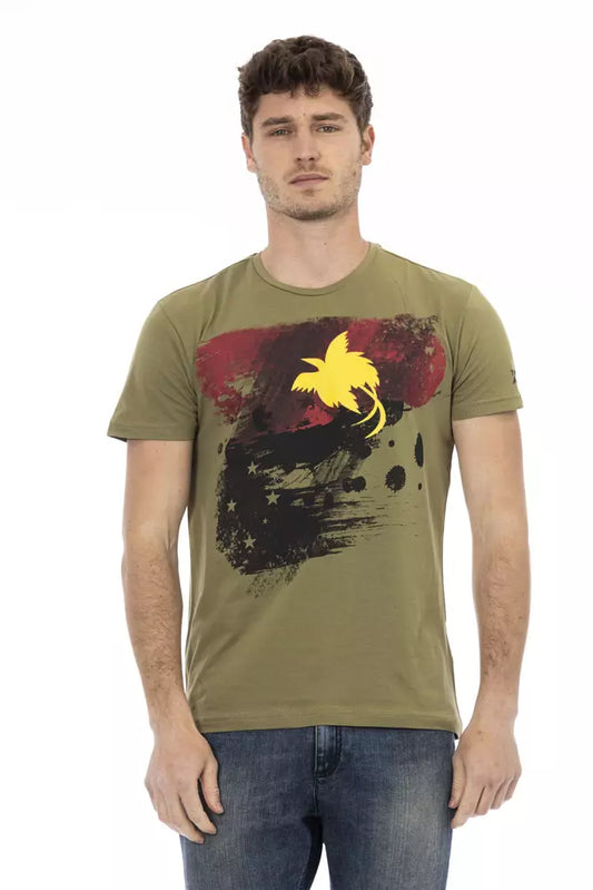 Trussardi Action Grünes Baumwoll-T-Shirt für Herren