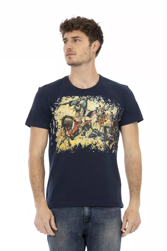 Trussardi Action Blaues Herren-T-Shirt aus Baumwolle