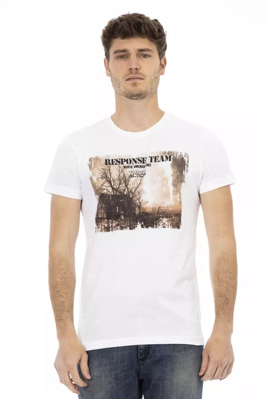 Trussardi Action Weißes Baumwoll-T-Shirt für Herren