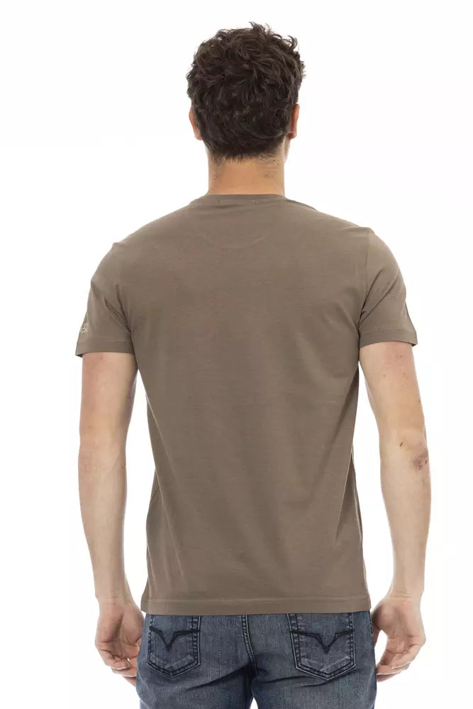 Trussardi Action Braunes Herren-T-Shirt aus Baumwolle