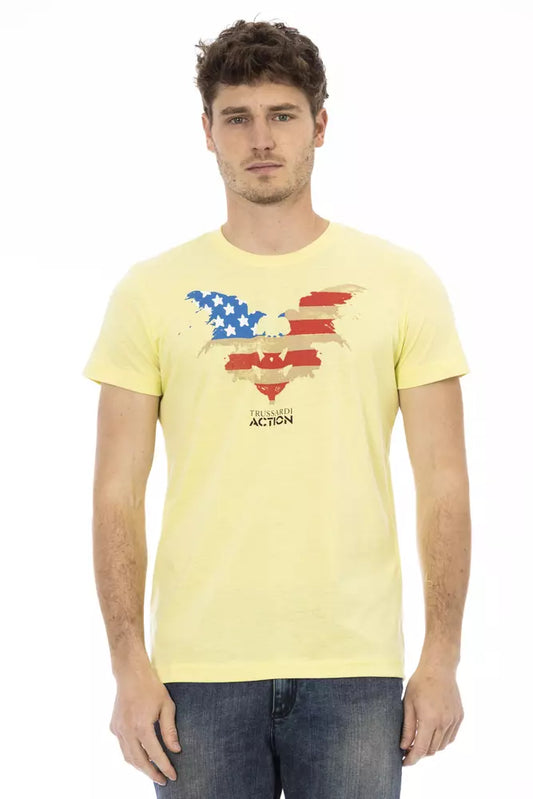 Trussardi Action Gelbes Baumwoll-T-Shirt für Herren