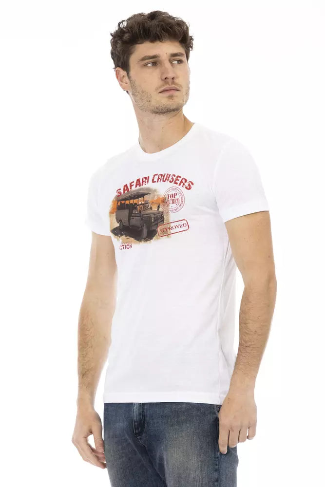 Trussardi Action Weißes Baumwoll-T-Shirt für Herren