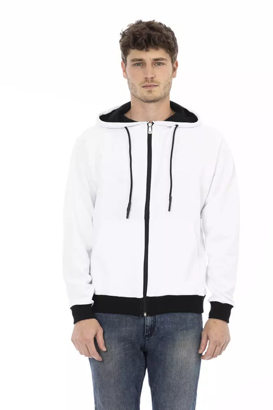 Baldinini Trend Weißer Baumwollpullover für Herren