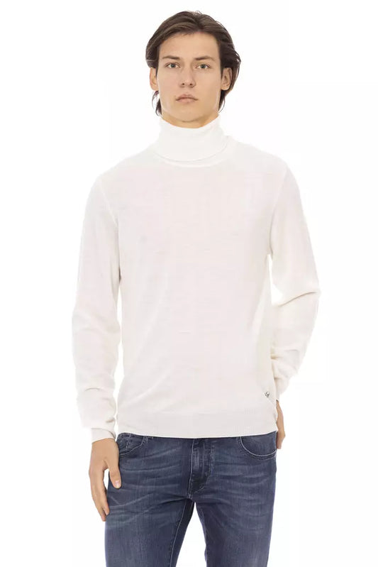 Baldinini Trend Weißer Stoff Herren Pullover