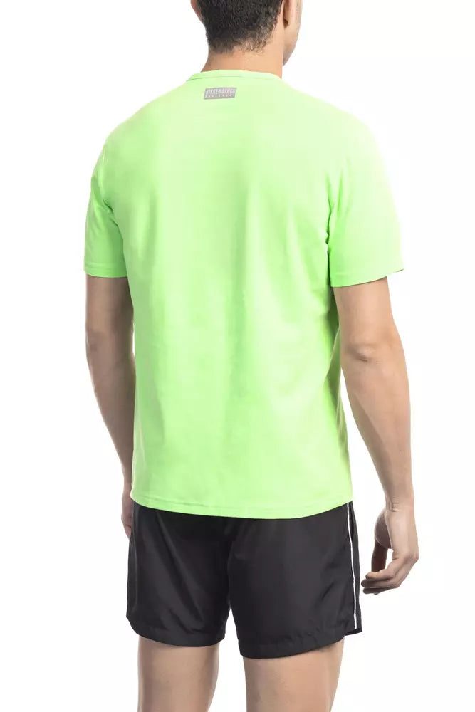 Bikkembergs Grünes Baumwoll-T-Shirt für Herren