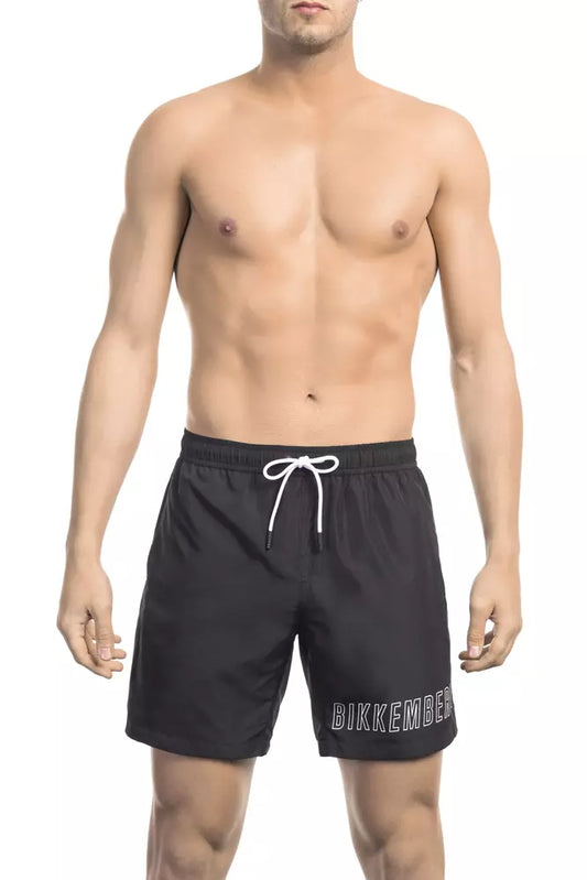 Bikkembergs Herren-Badeshorts aus schwarzem Polyester