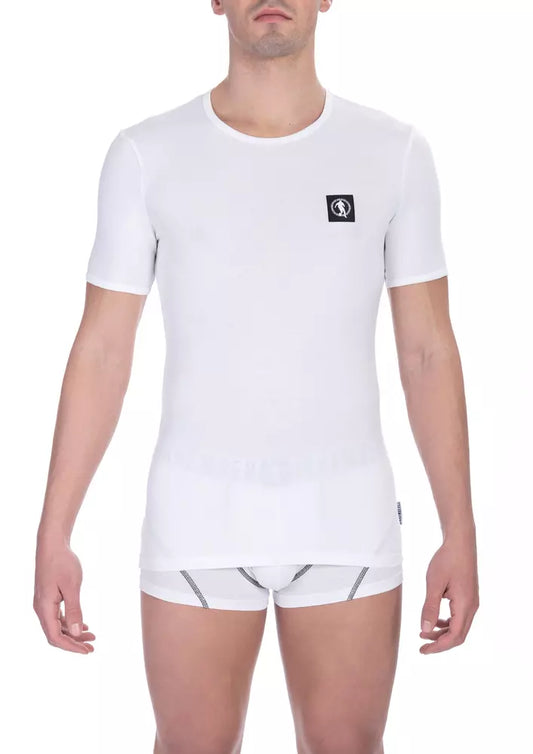 Bikkembergs Herren-T-Shirt aus weißer Baumwolle
