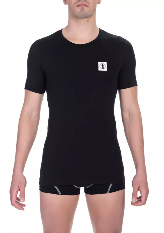 Bikkembergs Herren-T-Shirt aus schwarzer Baumwolle