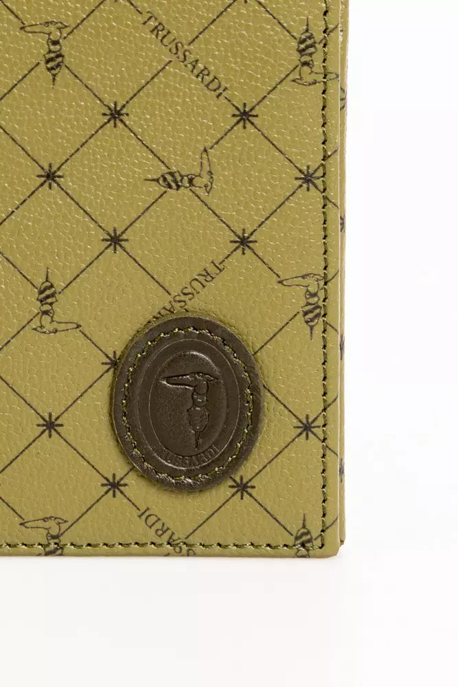 Trussardi Grüne Leder Herren Geldbörse