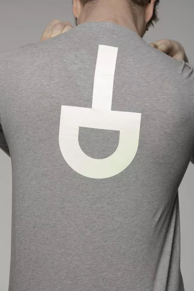 Rundes graues Herren-T-Shirt aus Baumwolle