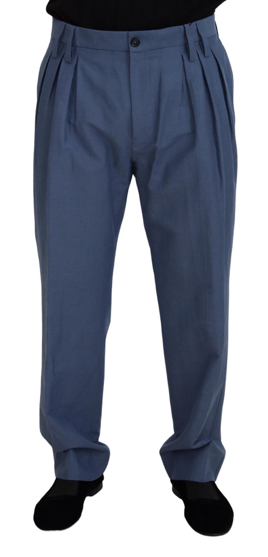 Dolce &amp; Gabbana Blaue Leinen-Chinohose für Herren