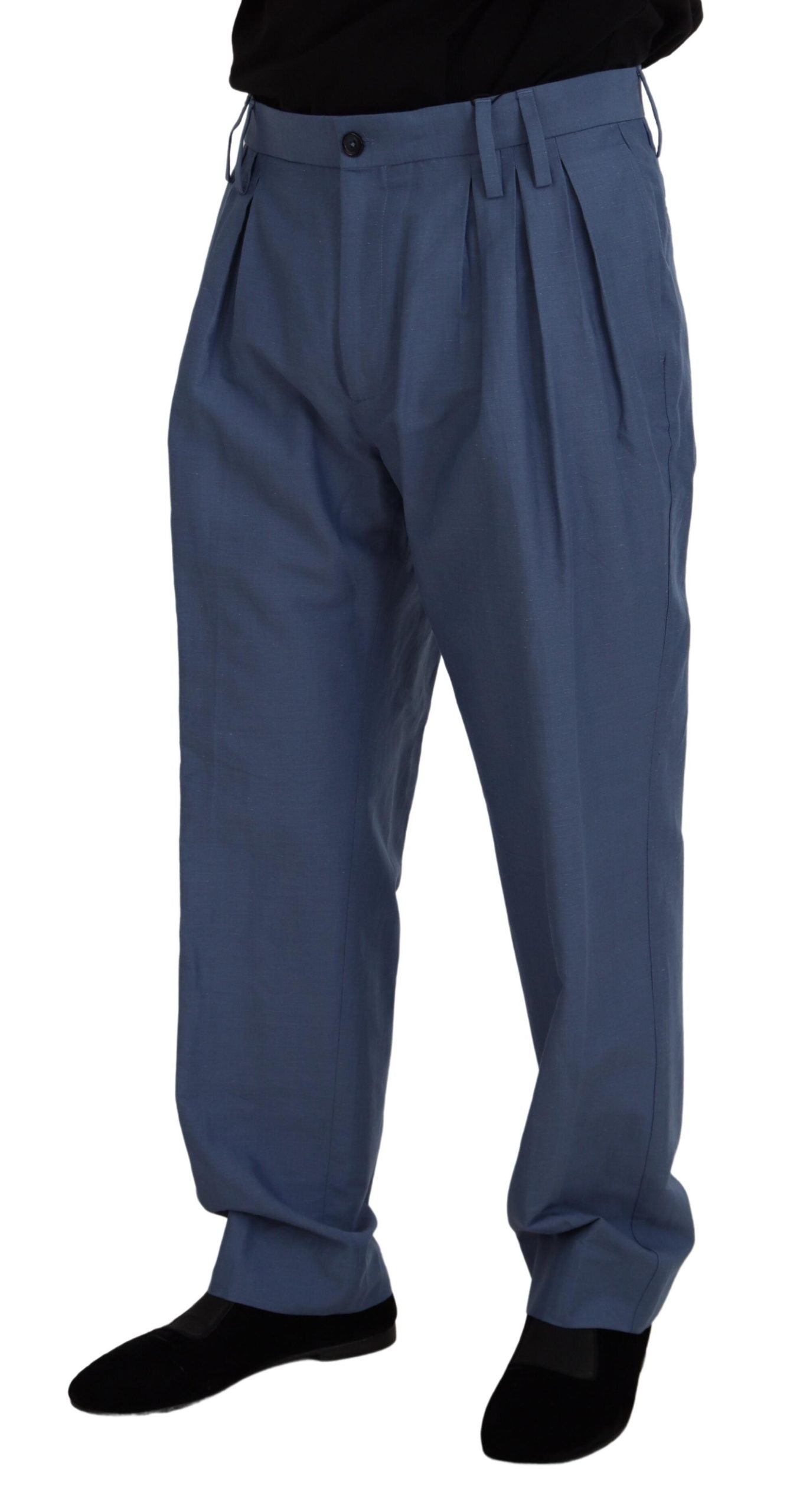 Dolce &amp; Gabbana Blaue Leinen-Chinohose für Herren