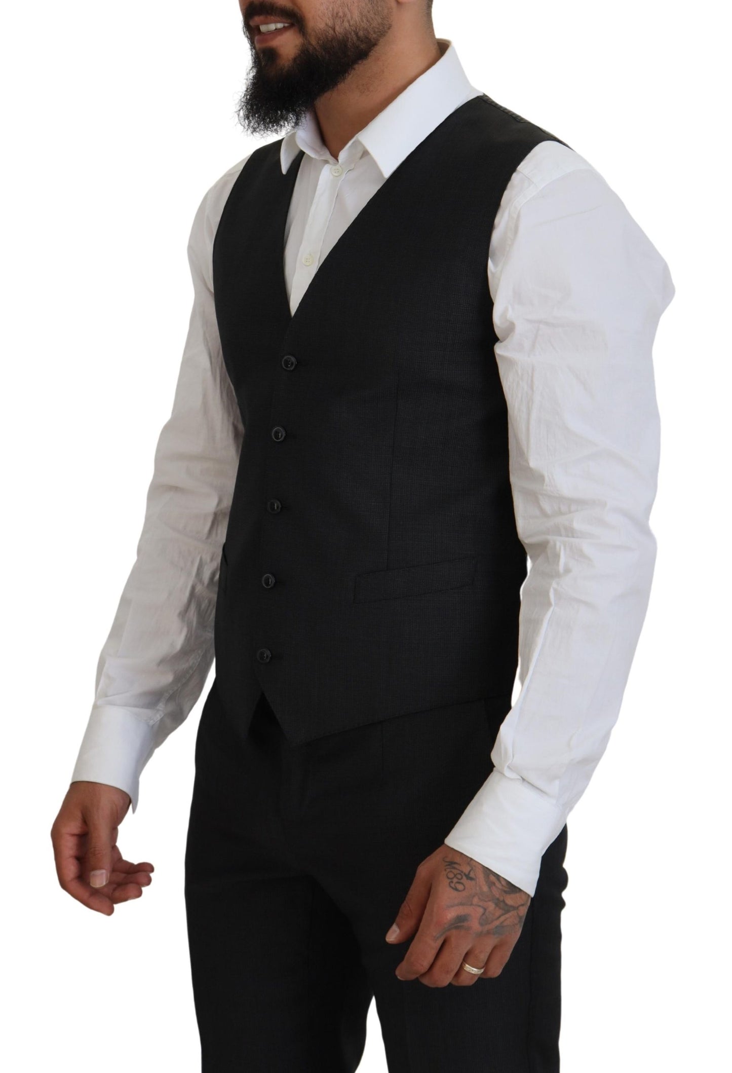 Dolce &amp; Gabbana Grauer MARTINI 3-teiliger Slim Fit Anzug