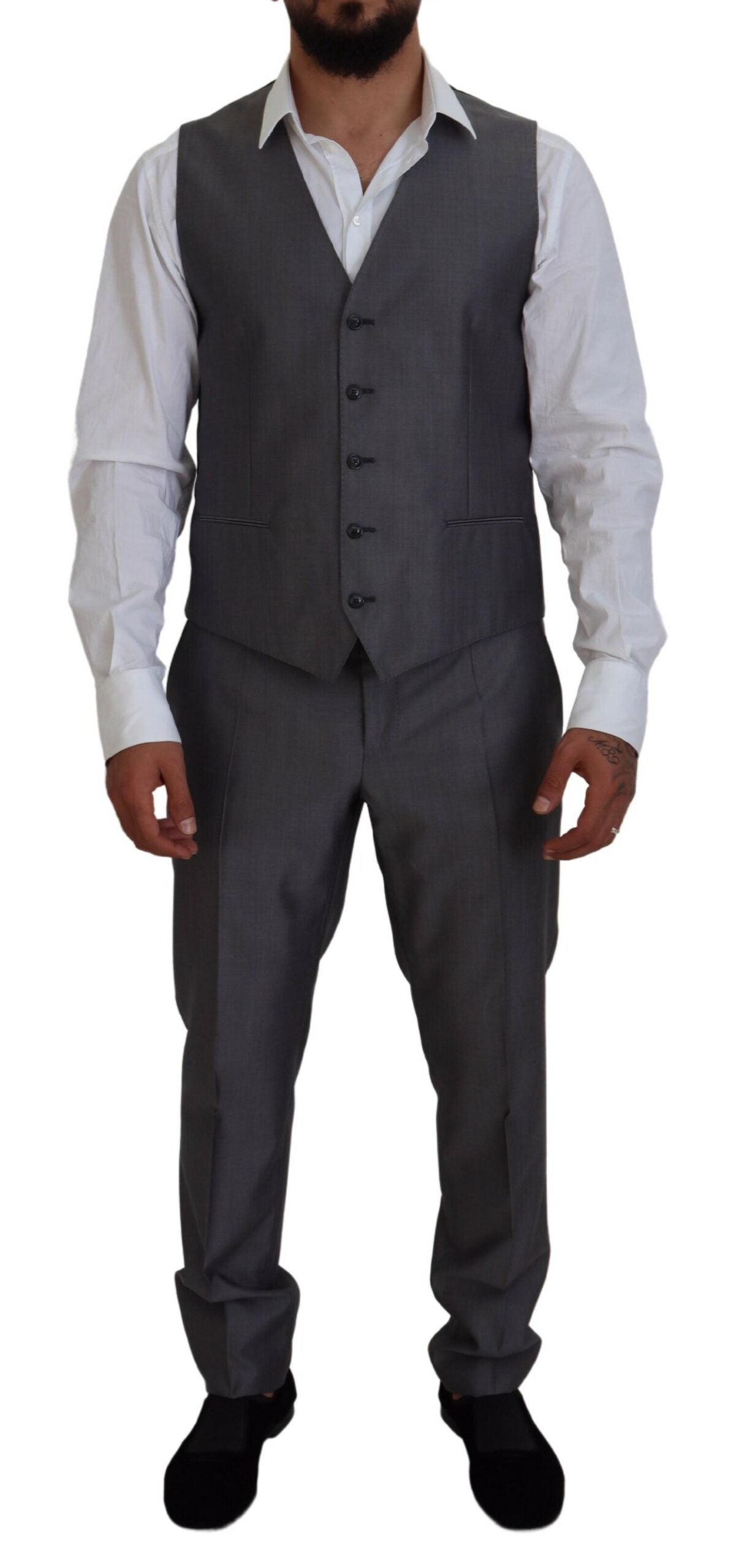 Dolce &amp; Gabbana Grauer SICILY 3-teiliger Slim Fit Anzug