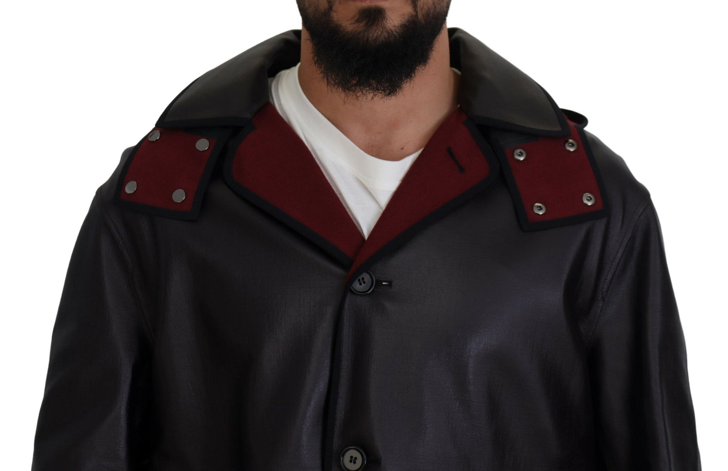 Dolce &amp; Gabbana – Schwarze Trenchcoat-Parka-Baumwolljacke mit Kapuze
