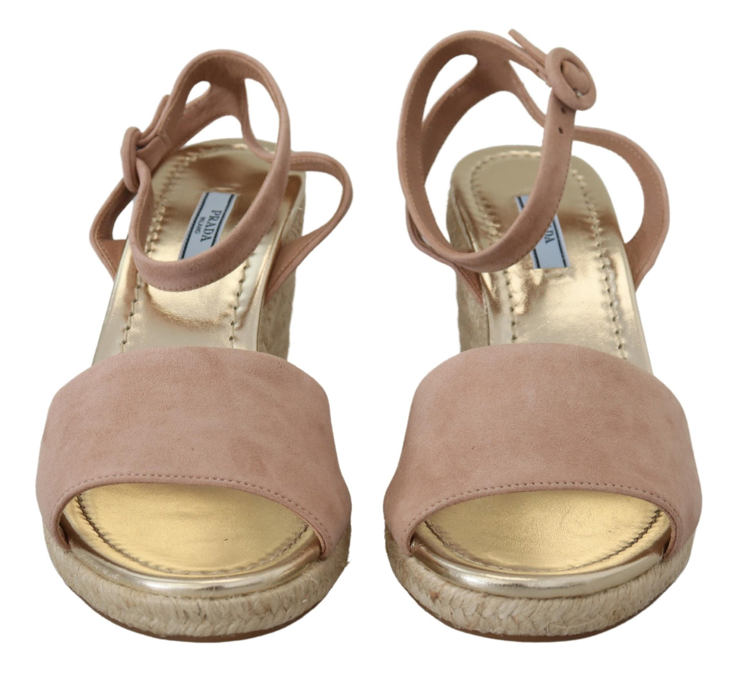 Prada – Sandalen mit Knöchelriemen aus rosa Wildleder