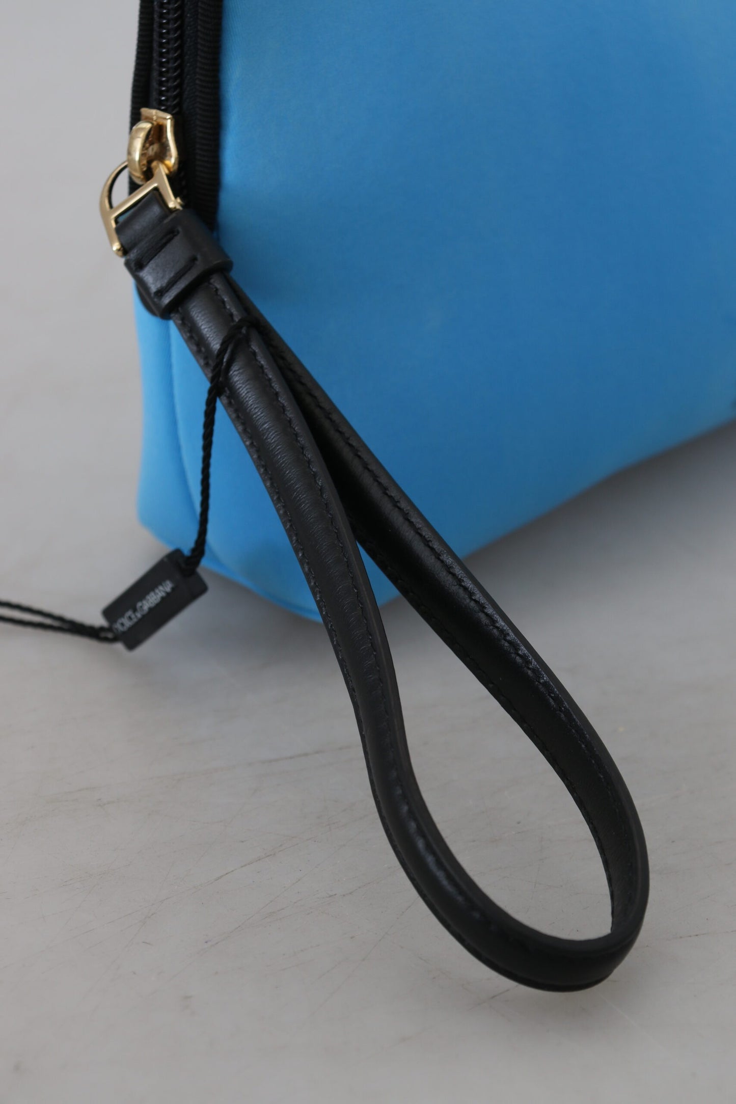 Dolce &amp; Gabbana – Handtasche mit blauem Logo-Print und Leopardenmuster