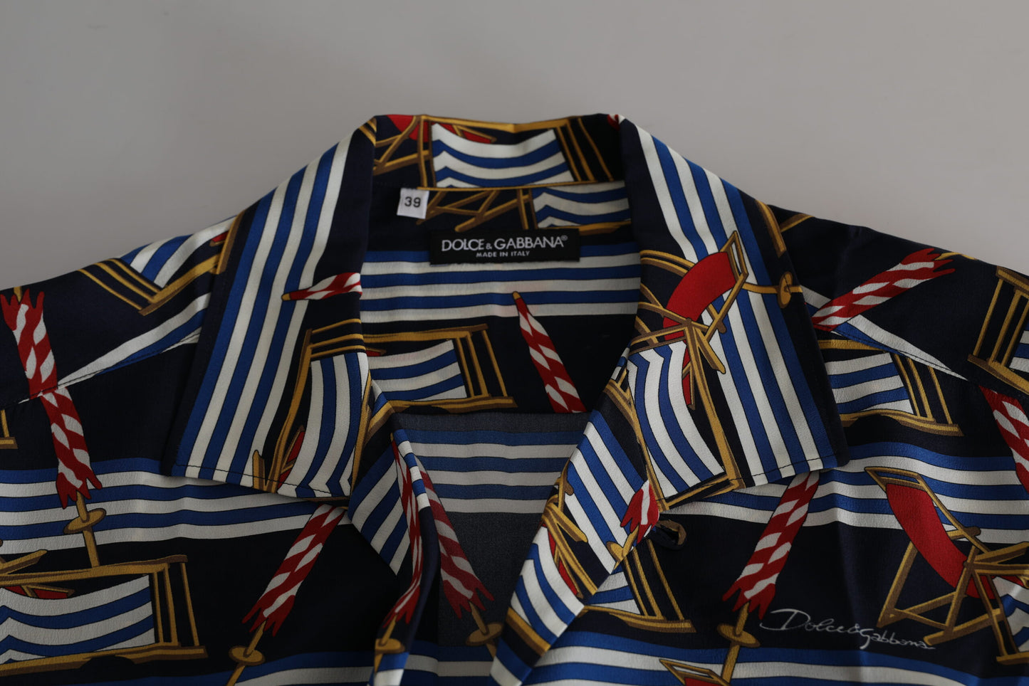 Dolce &amp; Gabbana – Mehrfarbiges, kurzärmliges Strandkorbhemd