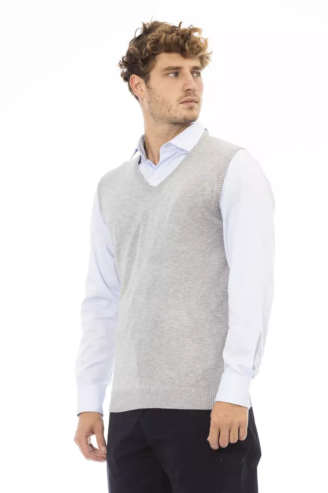 Alpha Studio Graue Viskose Herrenjacke