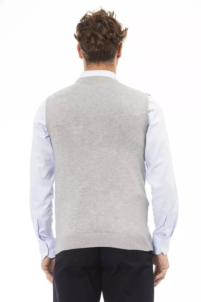 Alpha Studio Graue Viskose Herrenjacke