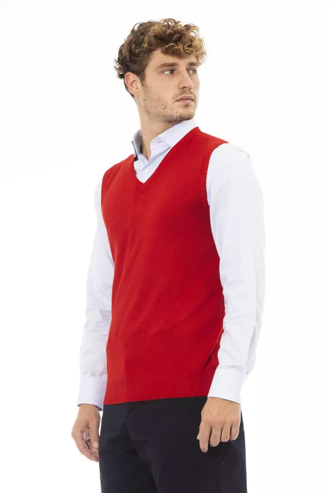 Alpha Studio Rote Viskose Herrenjacke