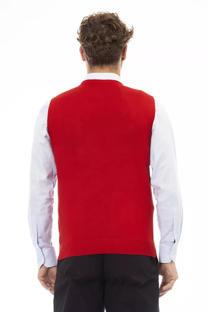 Alpha Studio Rote Viskose Herrenjacke
